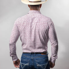 Camisa Montero Western Est Blanco/Vino 033