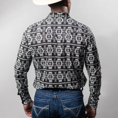 Camisa Montero Western Est Negro/Blanco 034