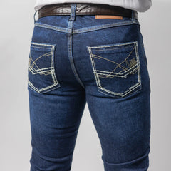 Pantalon Vaqueros Tex Buckle Bord Bco 006