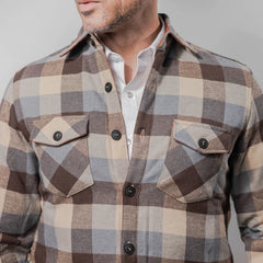 Camisola Montero Western Cuadros Cafe/Beige 025