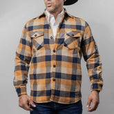 Camisola Montero Western Cuadros Amarillo/Cafe 026