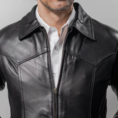 Chamarra Vaquera Pelibuey Liso Negro 033