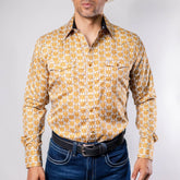 Camisa Cactus Est Jaquard Blanco/Oro 144