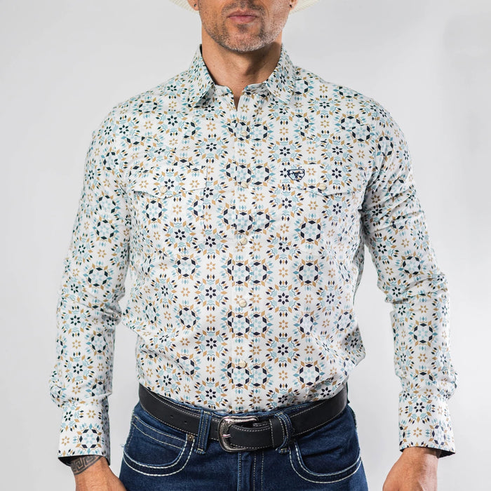 Camisa Platini Modern Fit Estampada Blanco 076