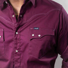 Camisa Wrangler Retro Lisa Bord Vino 276