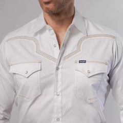 Camisa Wrangler Retro Lisa Bord Hueso 278