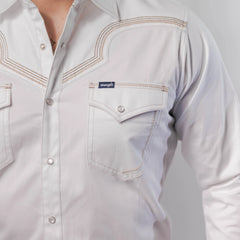 Camisa Wrangler Retro Lisa Bord Hueso 278