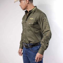 Camisa Wrangler Bordado Logo Olivo 279