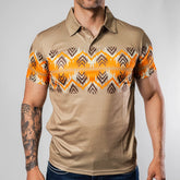 Polo Platini Fit Est Khaki/Naranja 081