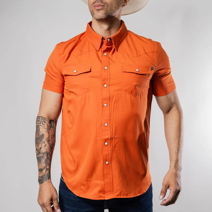 Camisa Rock&Roll Manga Corta Performance Lisa Naranja 065