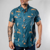 Camisa Rock&Roll MC Performance Est Azul 061