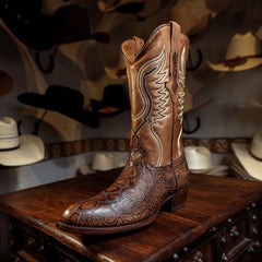 Bota Tejano Caguama Print Cafe H-Oval 064