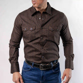 Camisa Platini Modern Fit Estampada Romb Negro/Arena