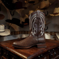 Bota Tejano Lizard Print Café H-Tacoma 066