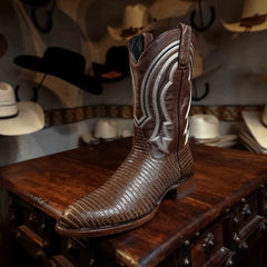 Bota Tejano Lizard Print Café H-Tacoma 066