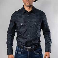 Camisa Rock&Roll MC Est Aztec Negro/Azul 059