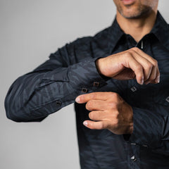 Camisa Rock&Roll MC Est Aztec Negro/Azul 059