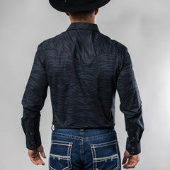 Camisa Rock&Roll MC Est Aztec Negro/Azul 059