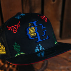 Gorra Lost Calf Negra Bord Colores 198