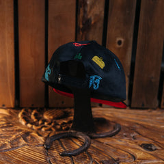 Gorra Lost Calf Negra Bord Colores 198