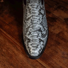 Bota Tejano Clark Pitón Print Blanco/Negro 074