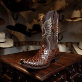 Bota Tejano Joan Piton Print Cognac 076