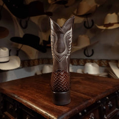 Bota Tejano Joan Piton Print Cognac 076