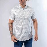Camisa Platini Manga Corta Performance Estampada Blanco/Bg