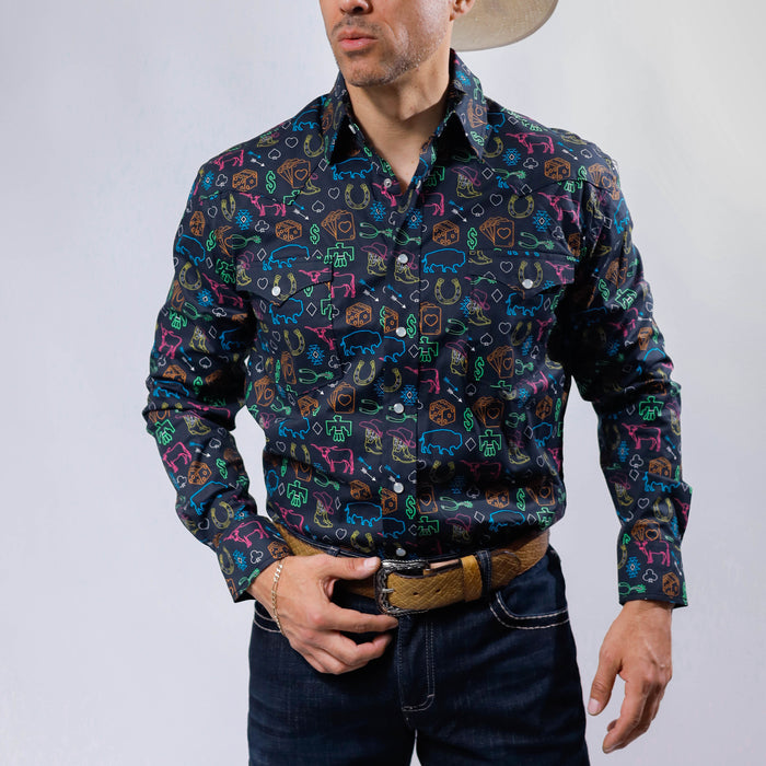 Camisa Panhandle Estampada Vegas Negro 031