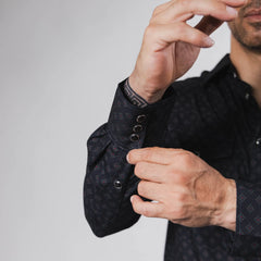 Camisa McAllen Est Rombos Negro 059