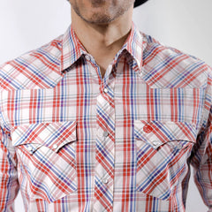 Camisa Wrangler West Cua Blanco/Rojo/Azul 239