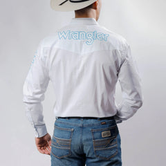 Camisa Wrangler Logo Blanco/Azul Cielo 240