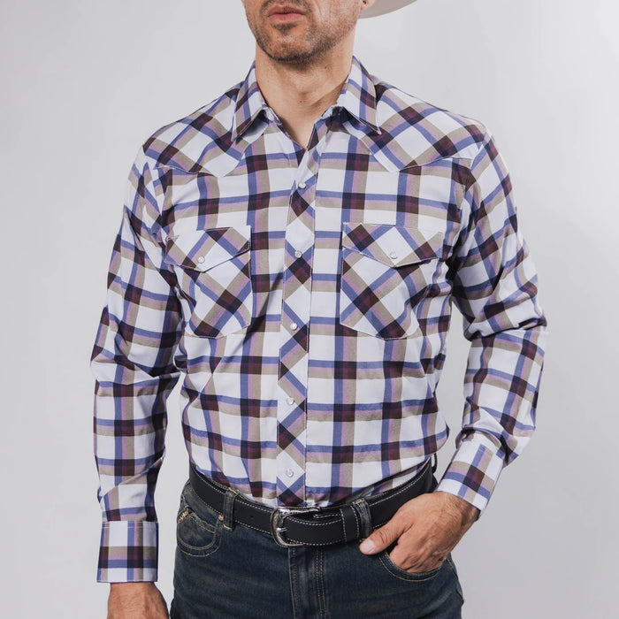 Camisa Hannover Cuadros Azul/Morado 344