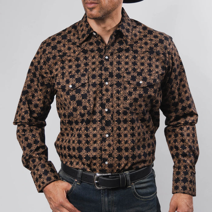 Camisa Hannover Estampada Negro/Dorado 354