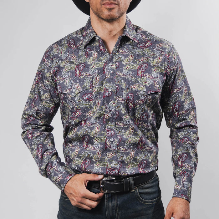 Camisa Hannover Estampada Amibas Gris/Rojo 362