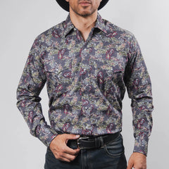 Camisa Hannover Est Amibas Gris/Rojo 362