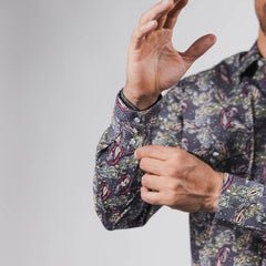 Camisa Hannover Est Amibas Gris/Rojo 362