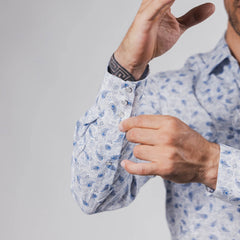 Camisa Hannover Est Amibas Blanco/Azul 365