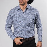 Camisa Hannover Est Amibas Blanco/Azul 369