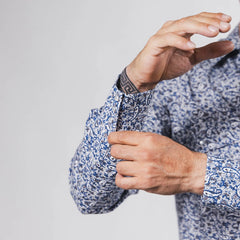 Camisa Hannover Est Amibas Blanco/Azul 369