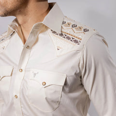 Camisa Cactus Bord Hueso 124