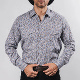 Camisa Hannover Est Amibas Bco/Café/Azul 370