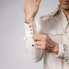 Camisa Cactus Bord Hueso 124