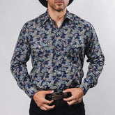 Camisa Hannover Est Amibas Azul/Naranja 371