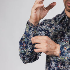 Camisa Hannover Est Amibas Azul/Naranja 371