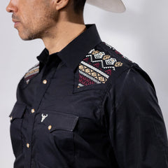Camisa Cactus Bord Negro 126