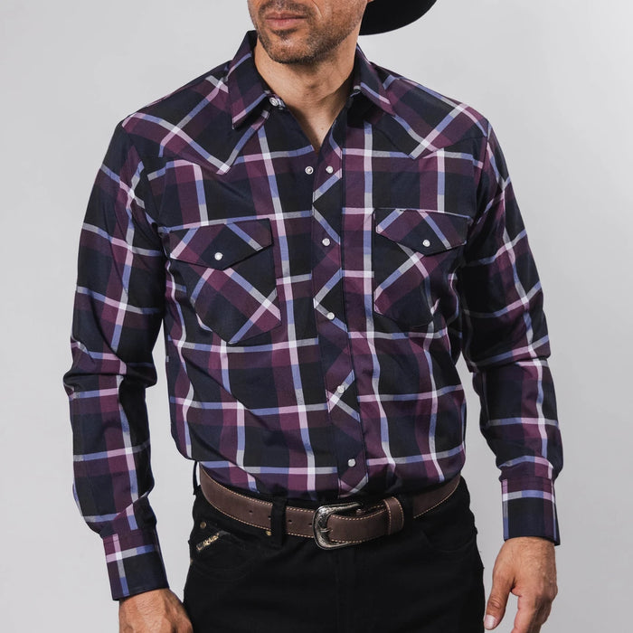 Camisa Hannover Cuadros Morado/Negro 339