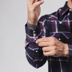 Camisa Hannover Cua Morado/Negro 339