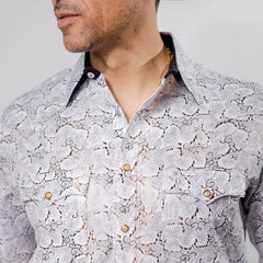 Camisa Cactus Est Floy Hojas Bca 129