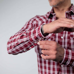 Camisa Custer Cuadros Valencia Vino/Blanco 019